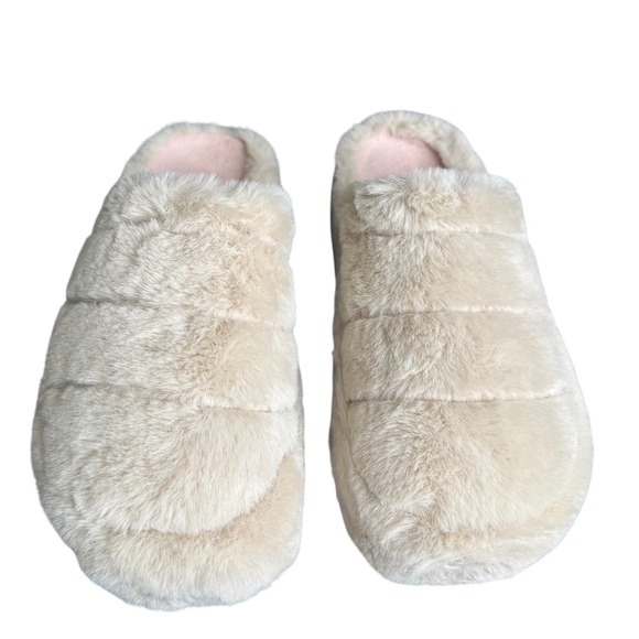 Free People It's A Vibe Platform Slip On Slides Slippers Polar Bear Size 8 - Picture 4 of 10